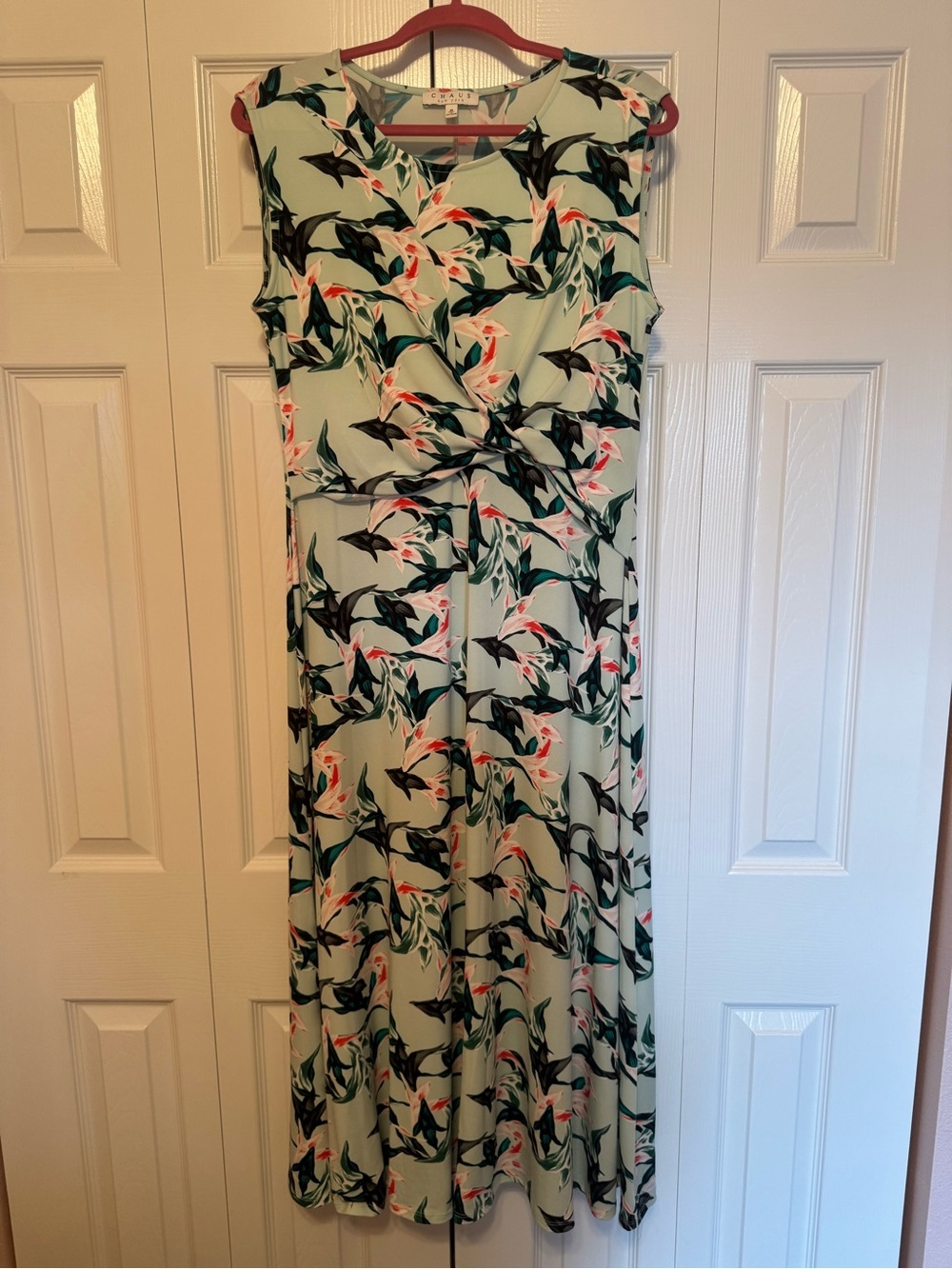 Chaus Mint Green Floral Print Sleeveless Maxi Dress